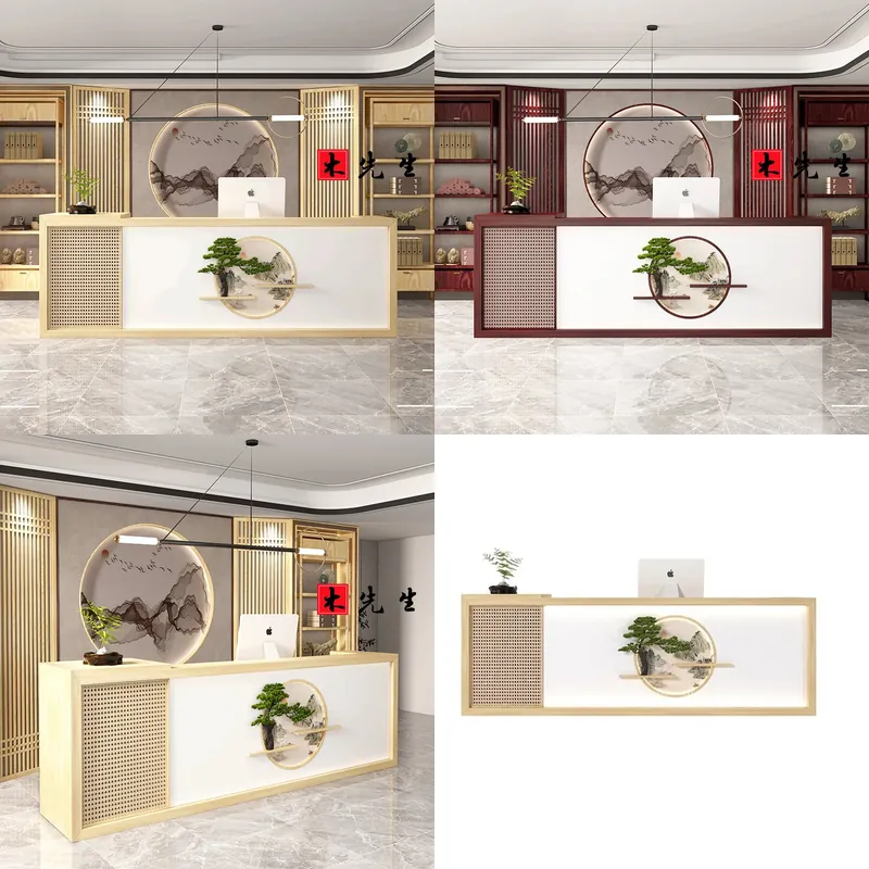 Spa Wellness Hotel - Biurko recepcyjne z litego drewna w