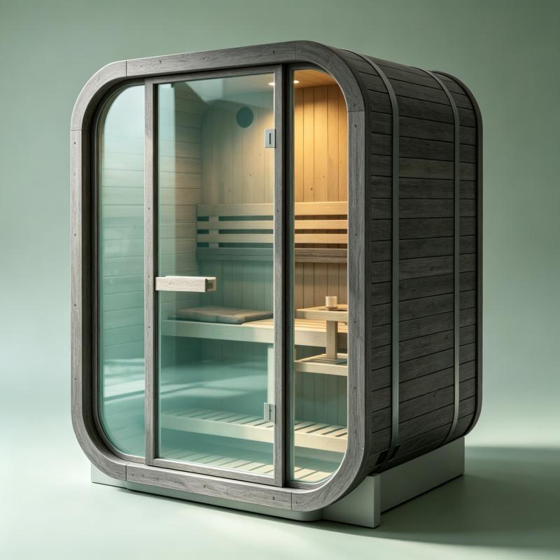 Spa Wellness Hotel - Duża, niestandardowa sauna z litego drewna,